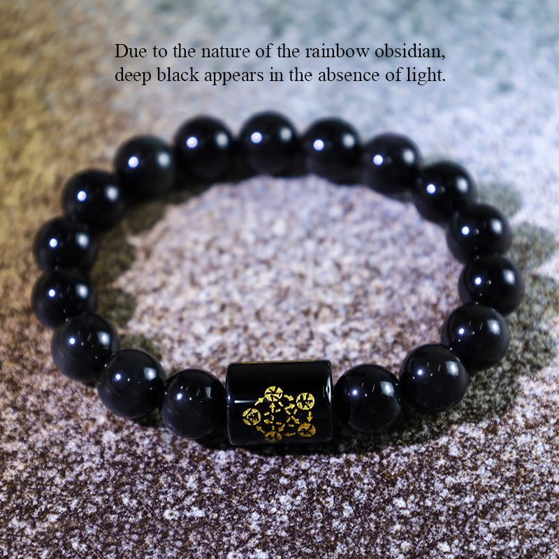 Natural Rainbow Obsidian Positive Transformation Bracelet