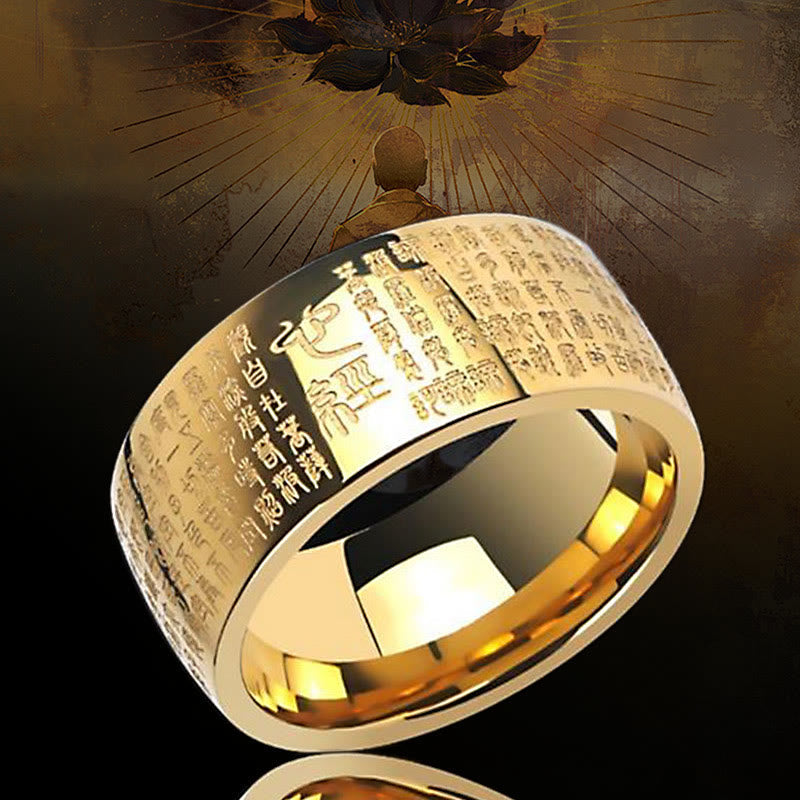 FengShui Buddhism Ancient Heart Sutra Lucky Ring