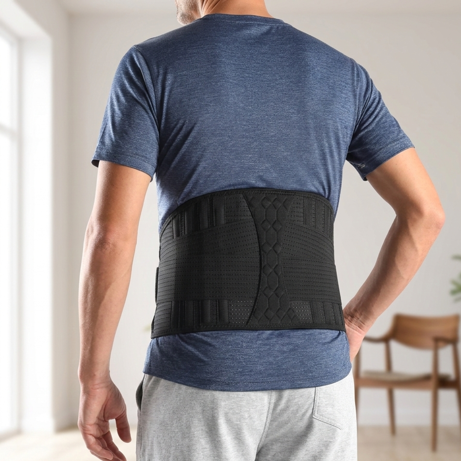 Support Brace | Lumbar Back Brace with Contoured Steel Support | Adjustable Compression for Pain Relief 0