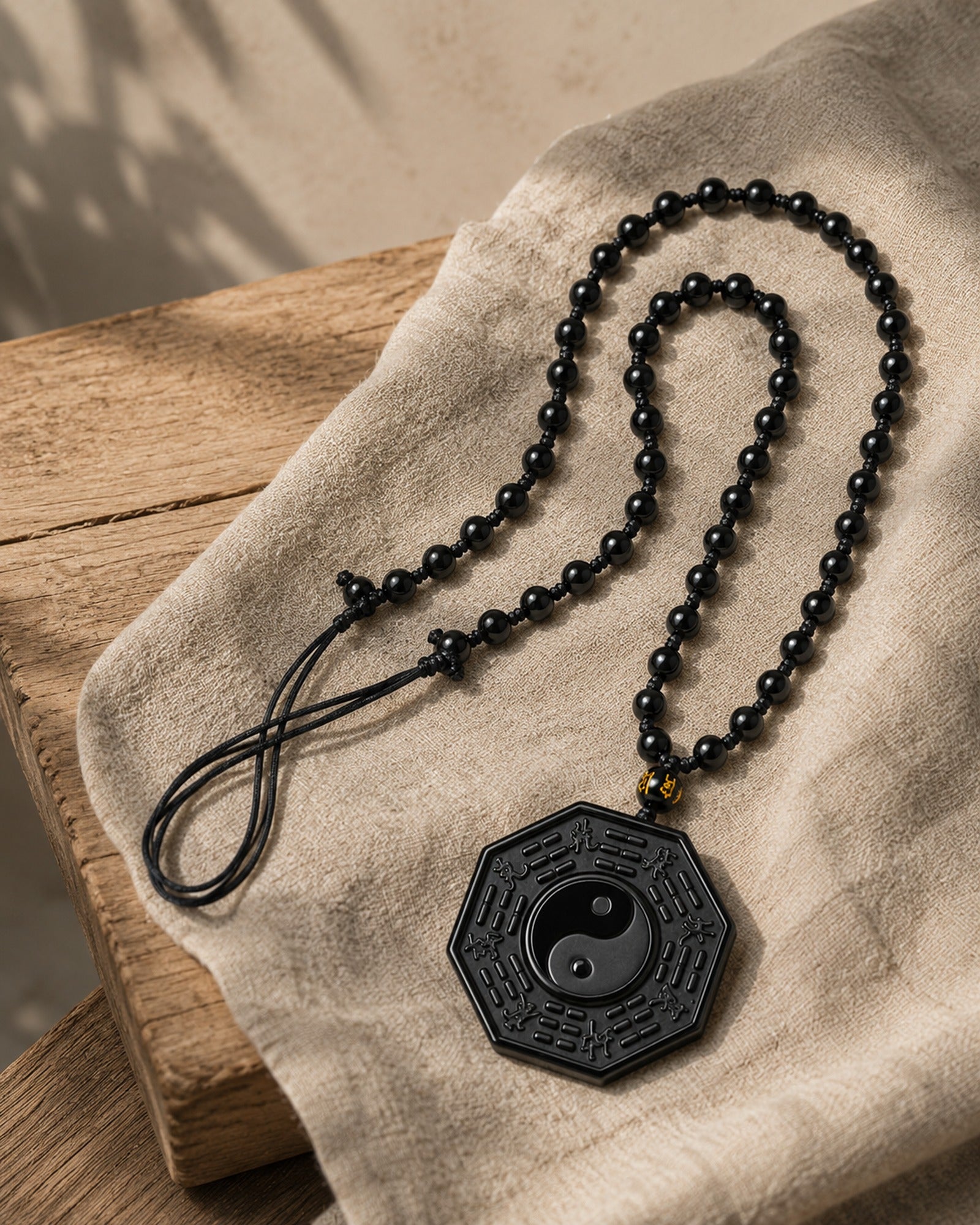 Obsidian Yin Yang Necklace hero