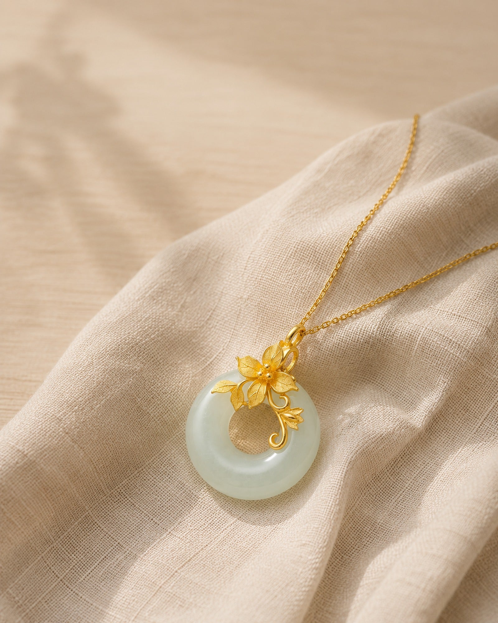 White Jade Flower Necklace hero