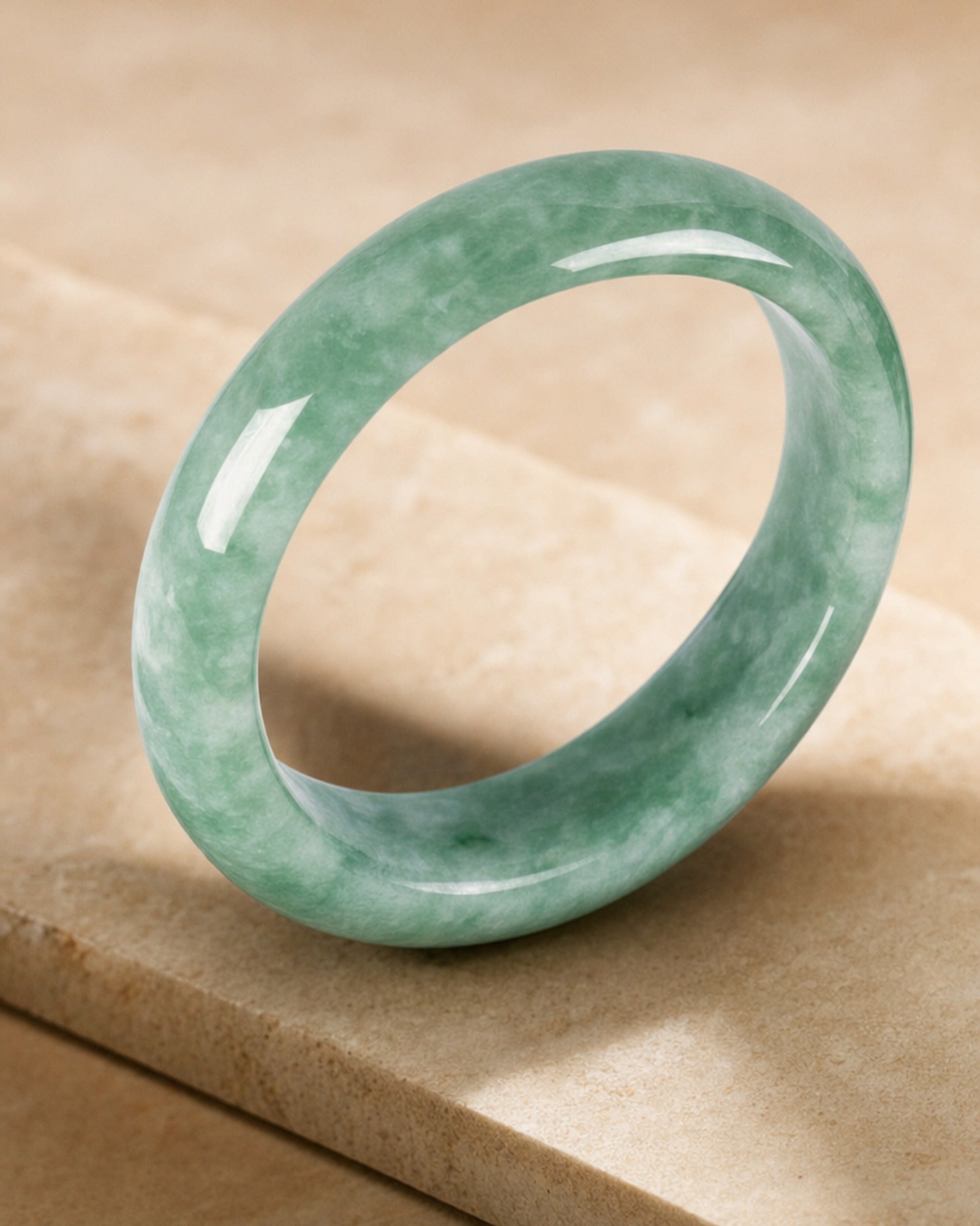 Green Jade Bangle setting