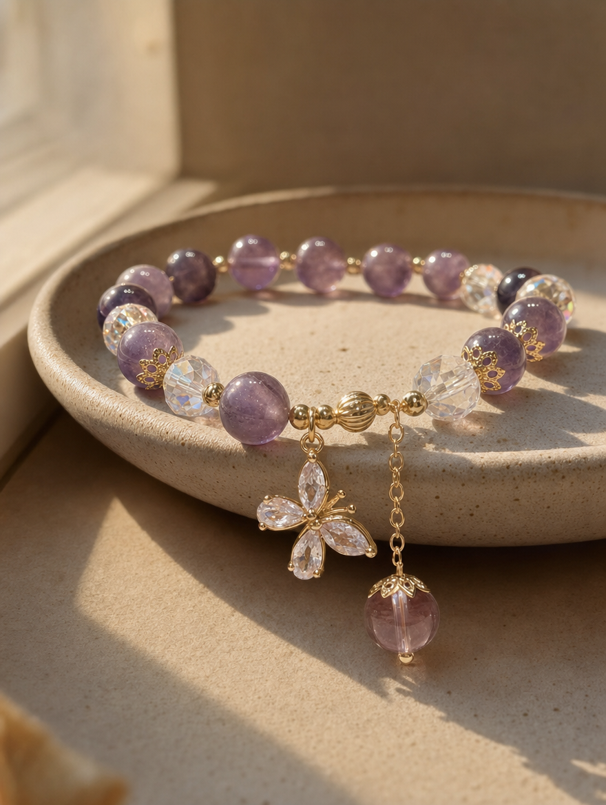 Amethyst Butterfly Bracelet setting