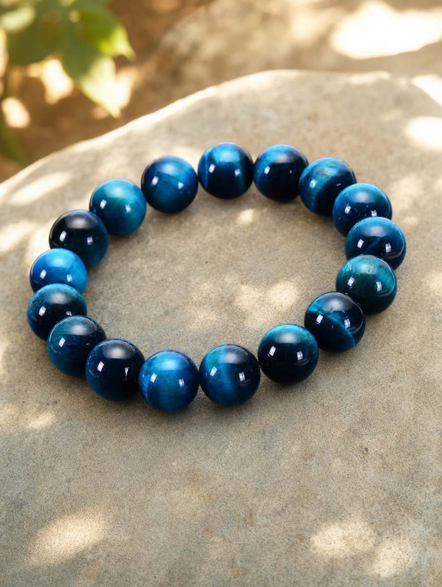 Blue Tigers Eye Bracelet setting