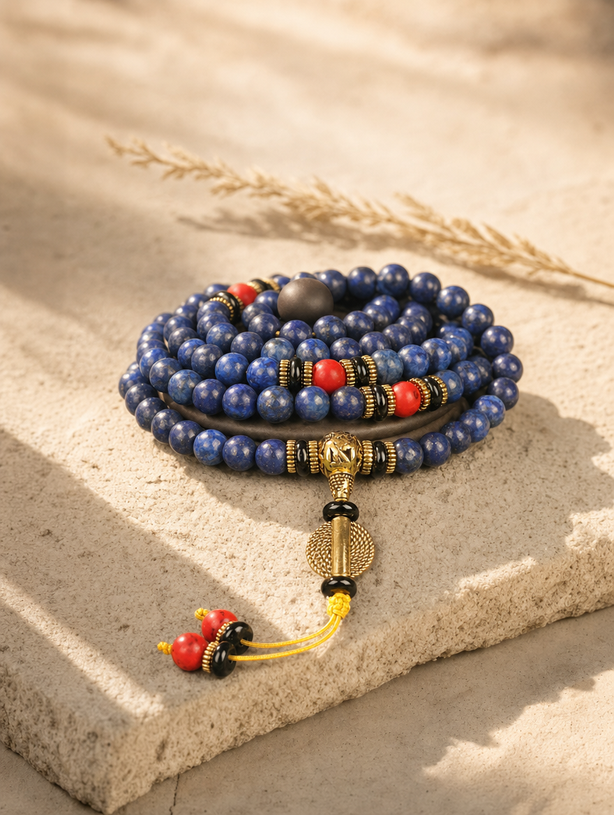 Lapis Lazuli Mala setting
