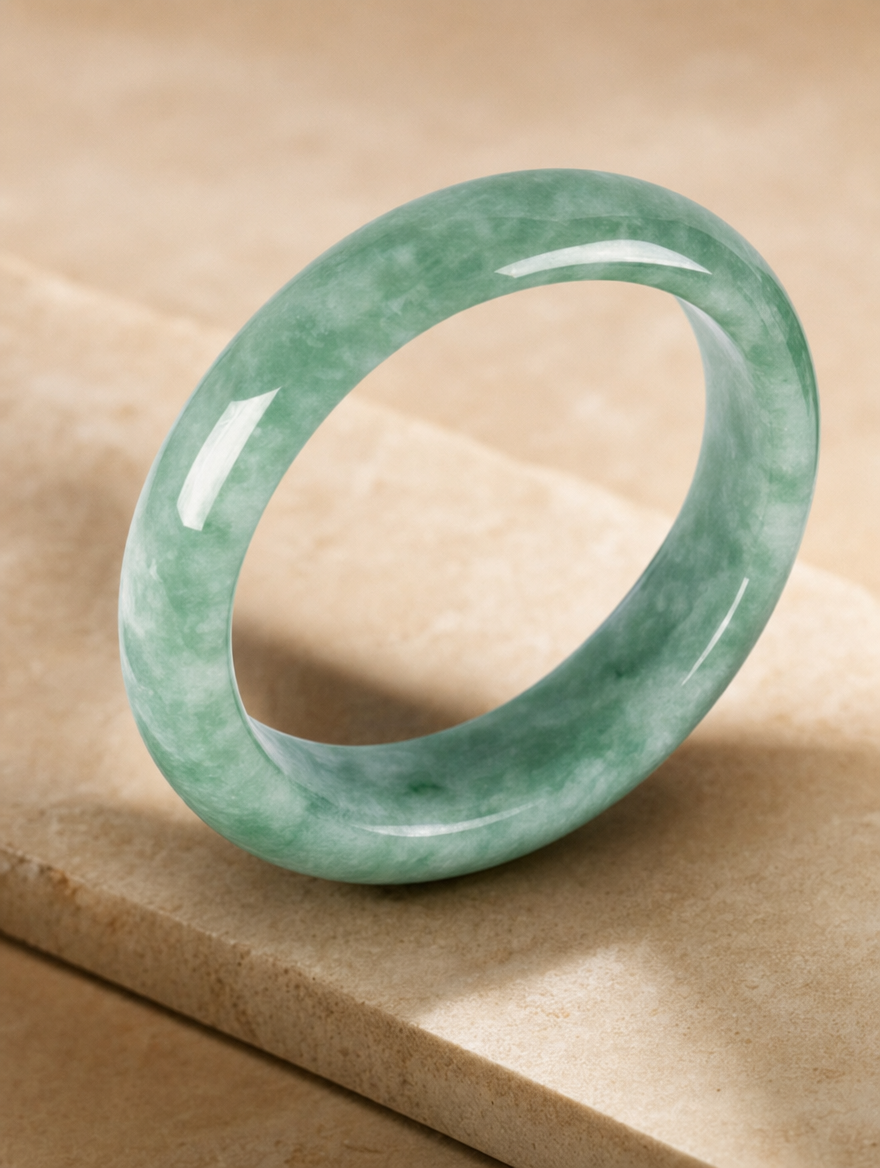Green Jade Bangle setting