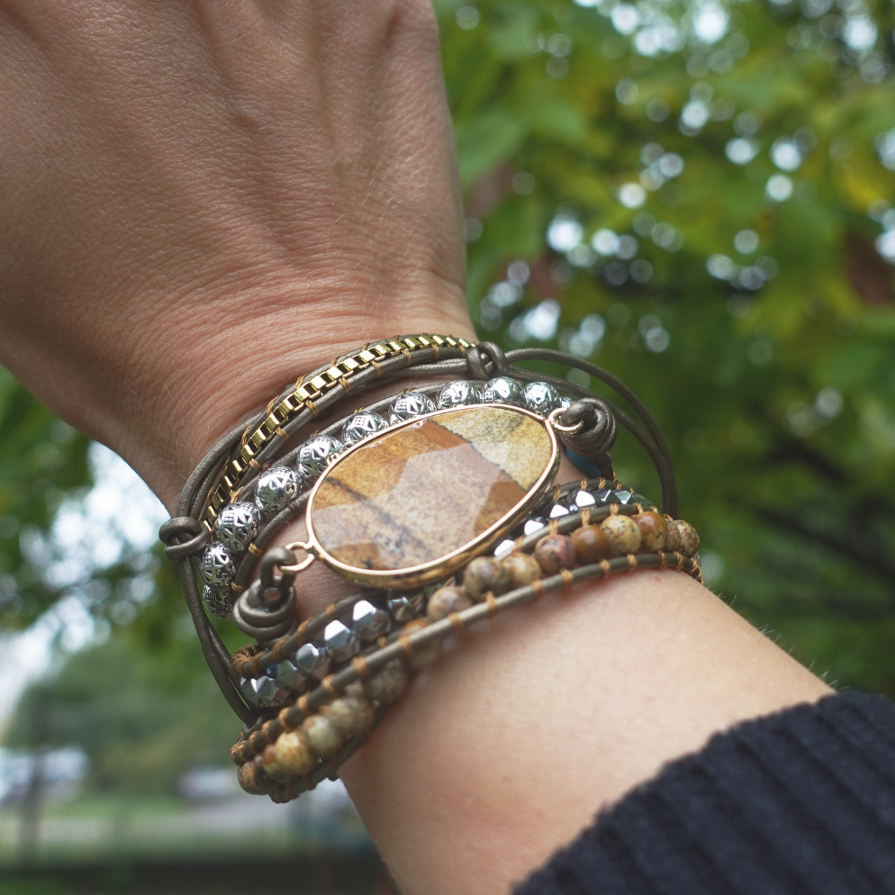 Jasper Protection - Vegan Wrap Bracelet