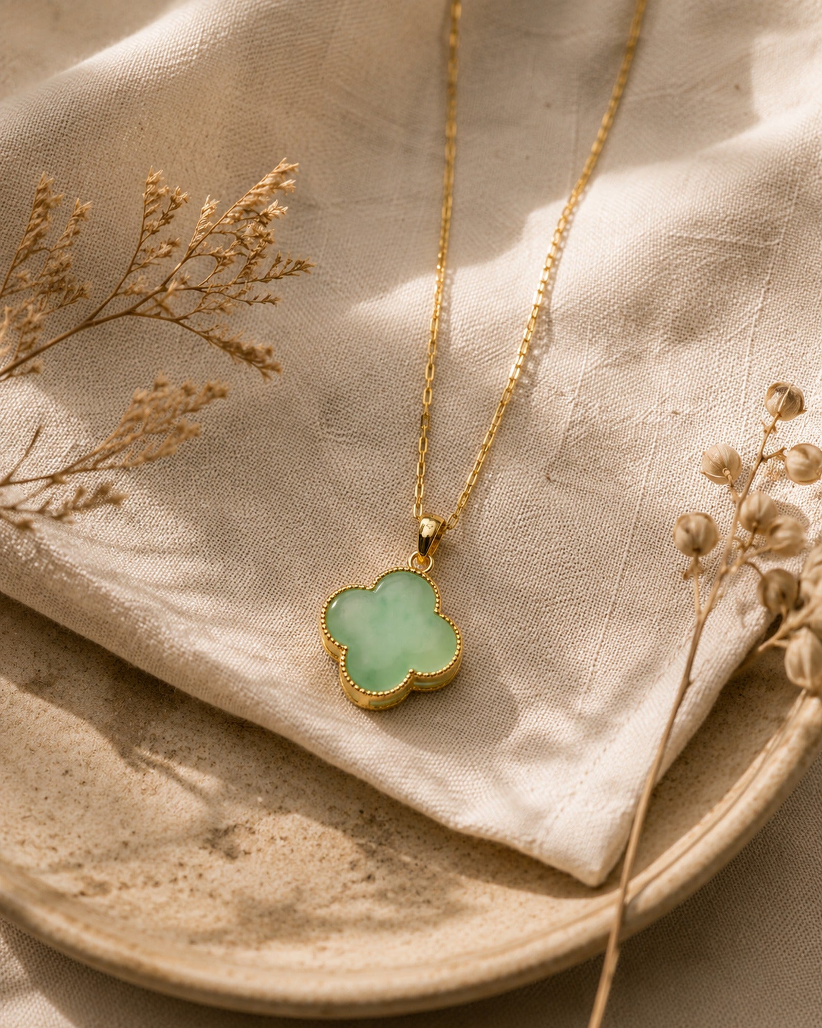 Jade Clover Necklace hero