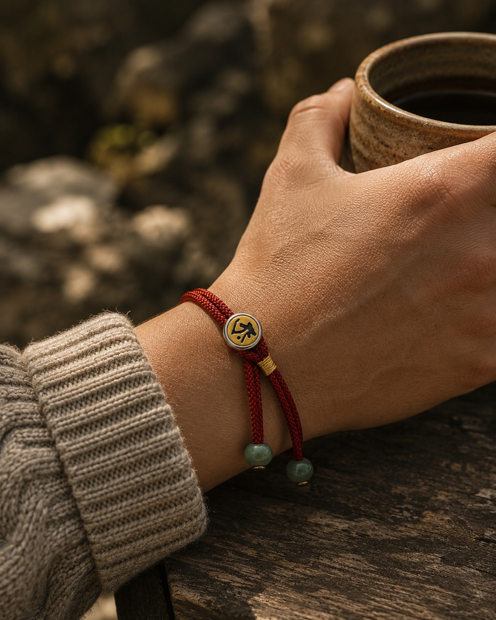 Zodiac Natal Buddha Bracelet worn