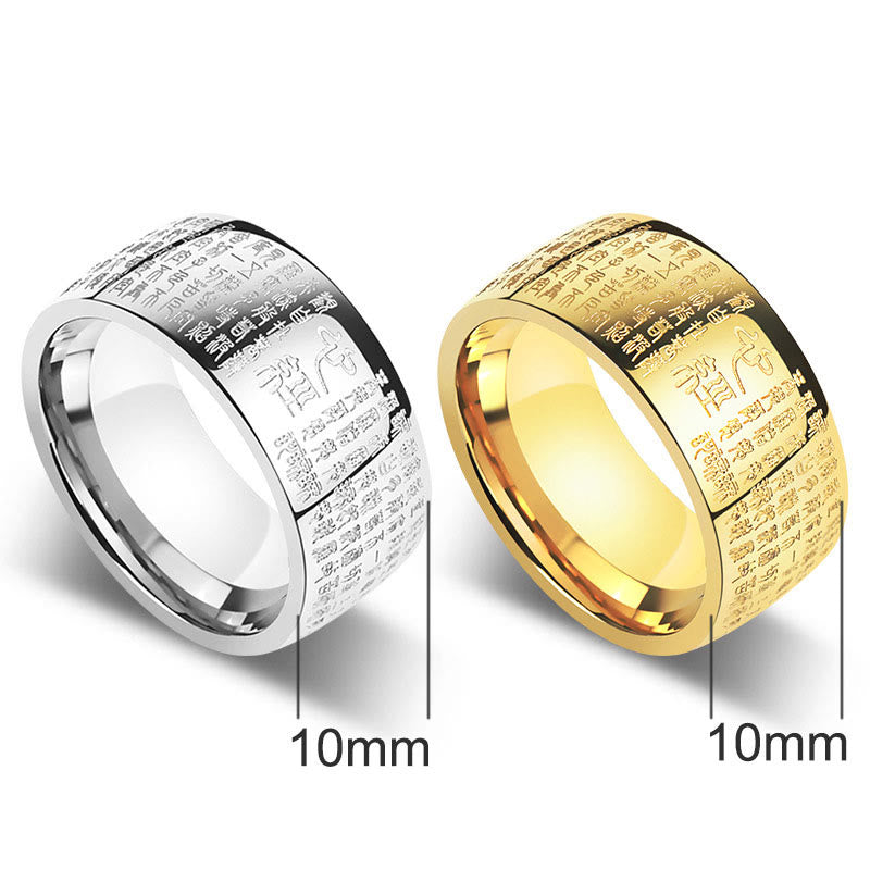 FengShui Buddhism Ancient Heart Sutra Lucky Ring