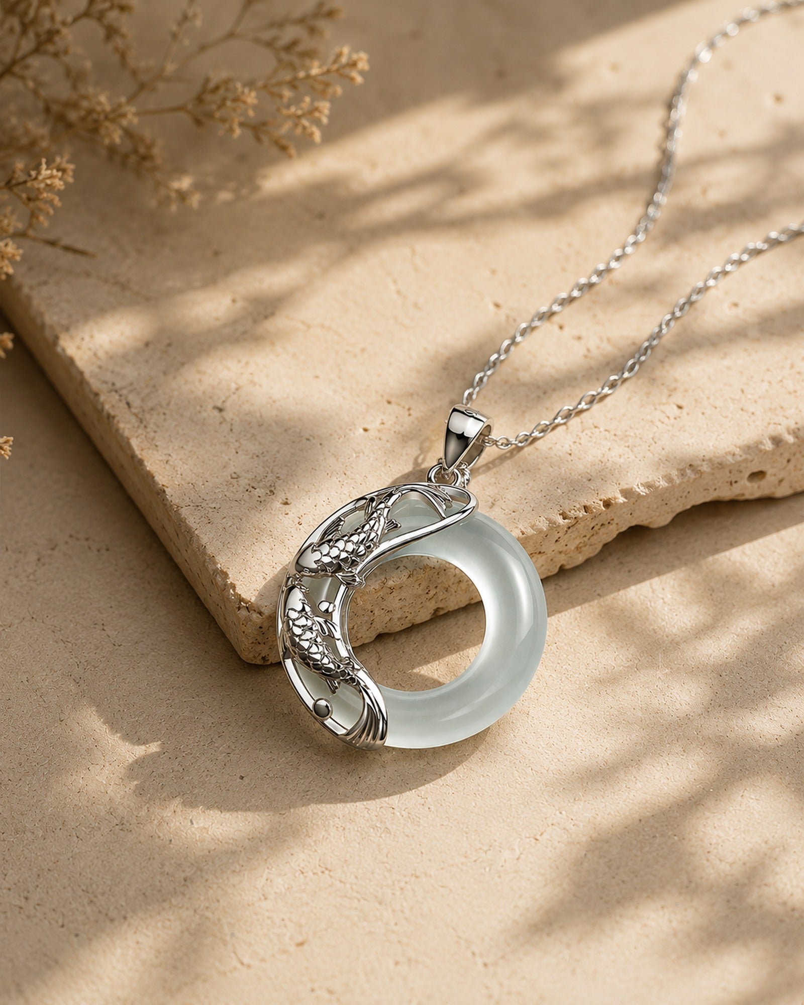 White Jade Koi Necklace hero