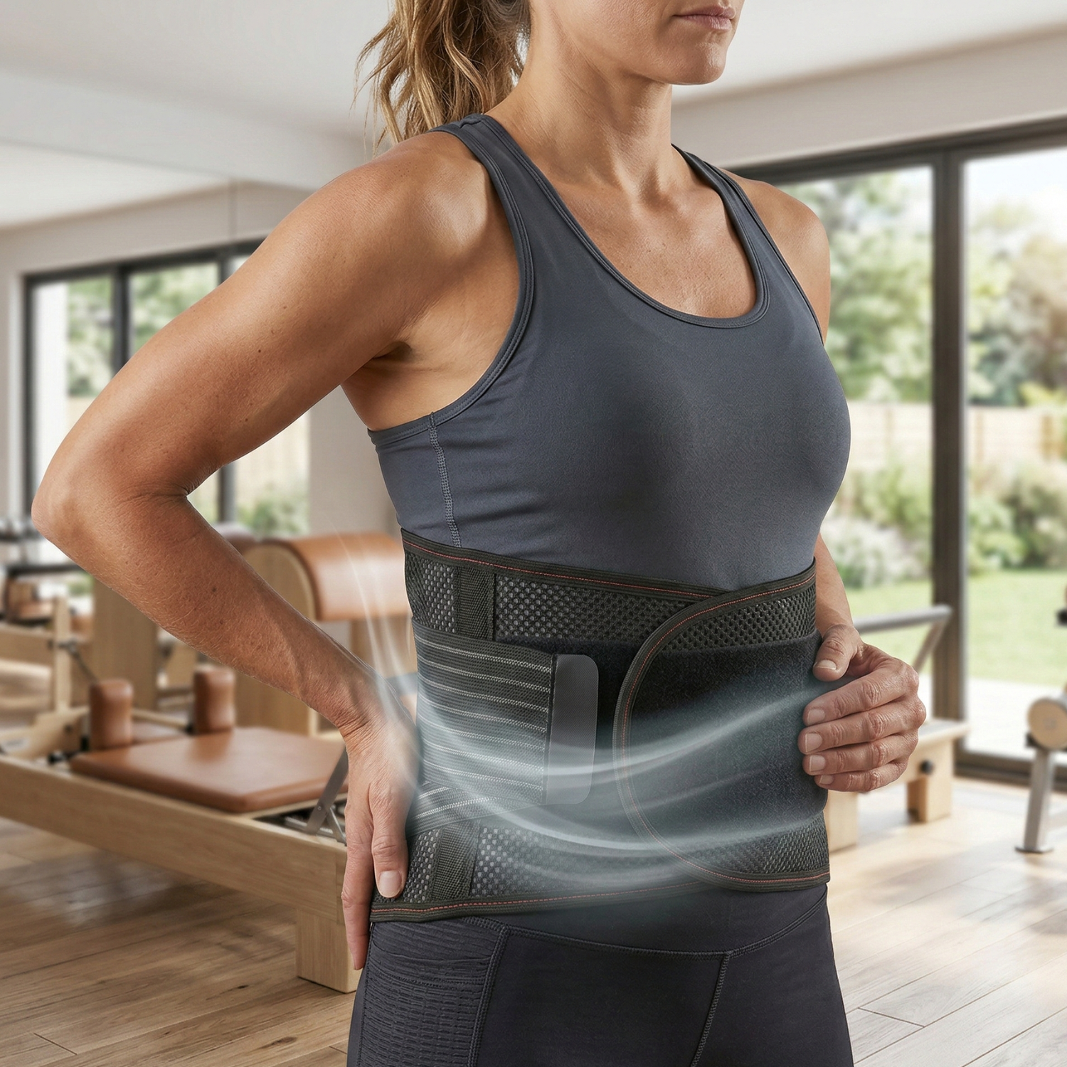 Ergonomic Lumbar Support Belt with Breathable Mesh & Dual Stabilizers for Back Relief 2