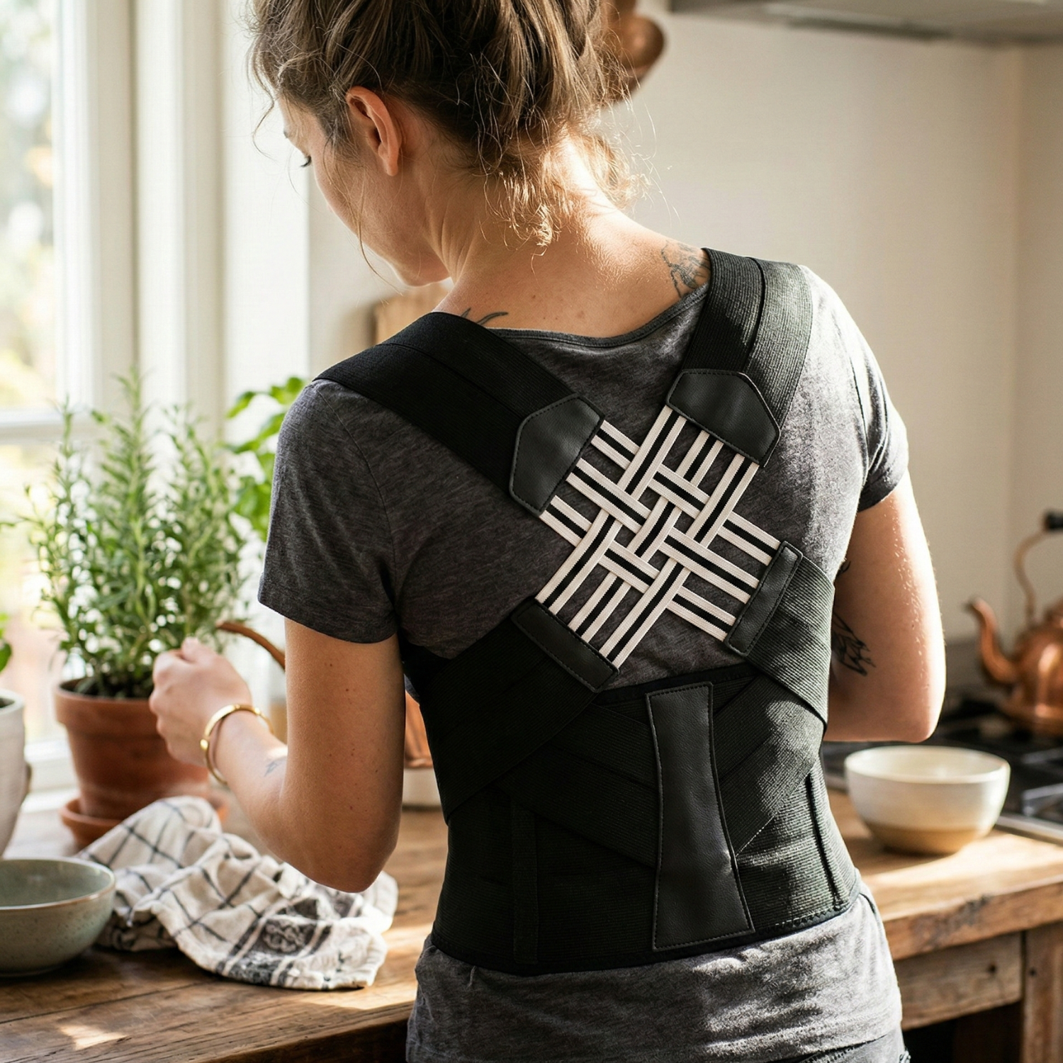 Posture Support | Adjustable Back Brace with Customizable Fit | Comfortable Alignment for Daily Use 0