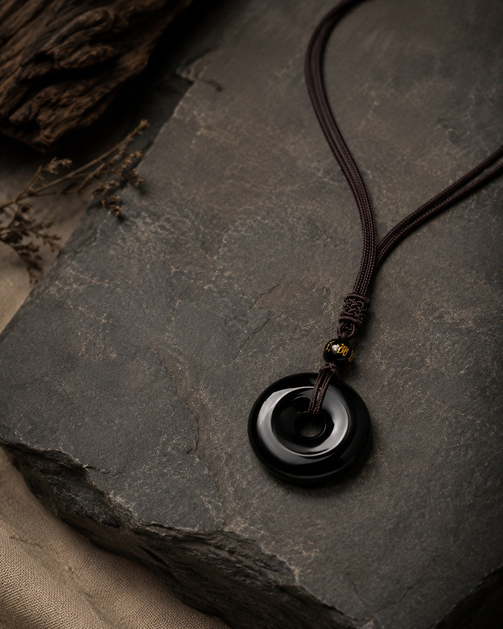 Obsidian Peace Buckle Necklace hero