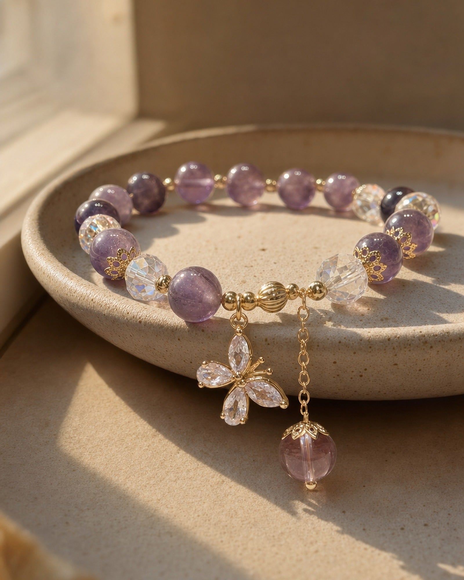 Amethyst Butterfly Bracelet setting