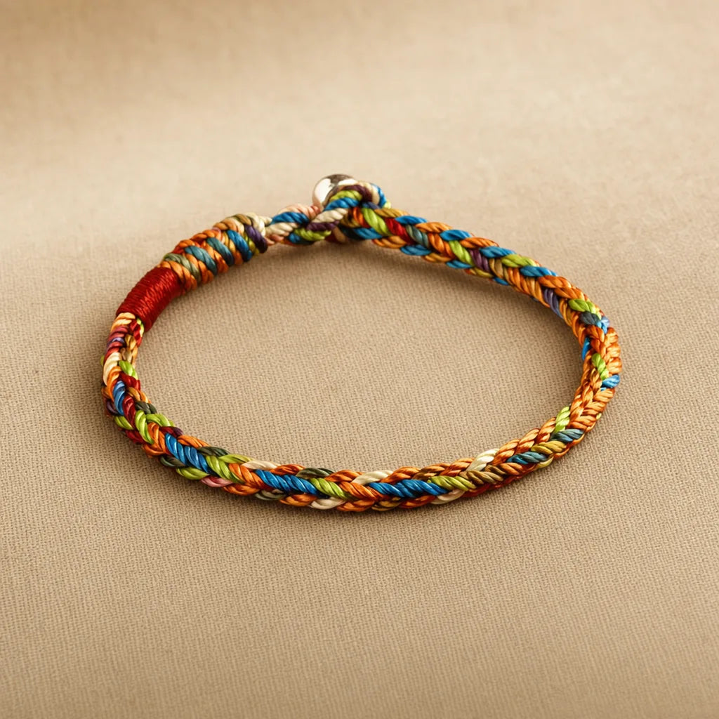 Multicolour Braided Bracelet, ZAIA jewelry, pack view. PACK — Studio product. Warm natural light, low-contrast editorial photography.