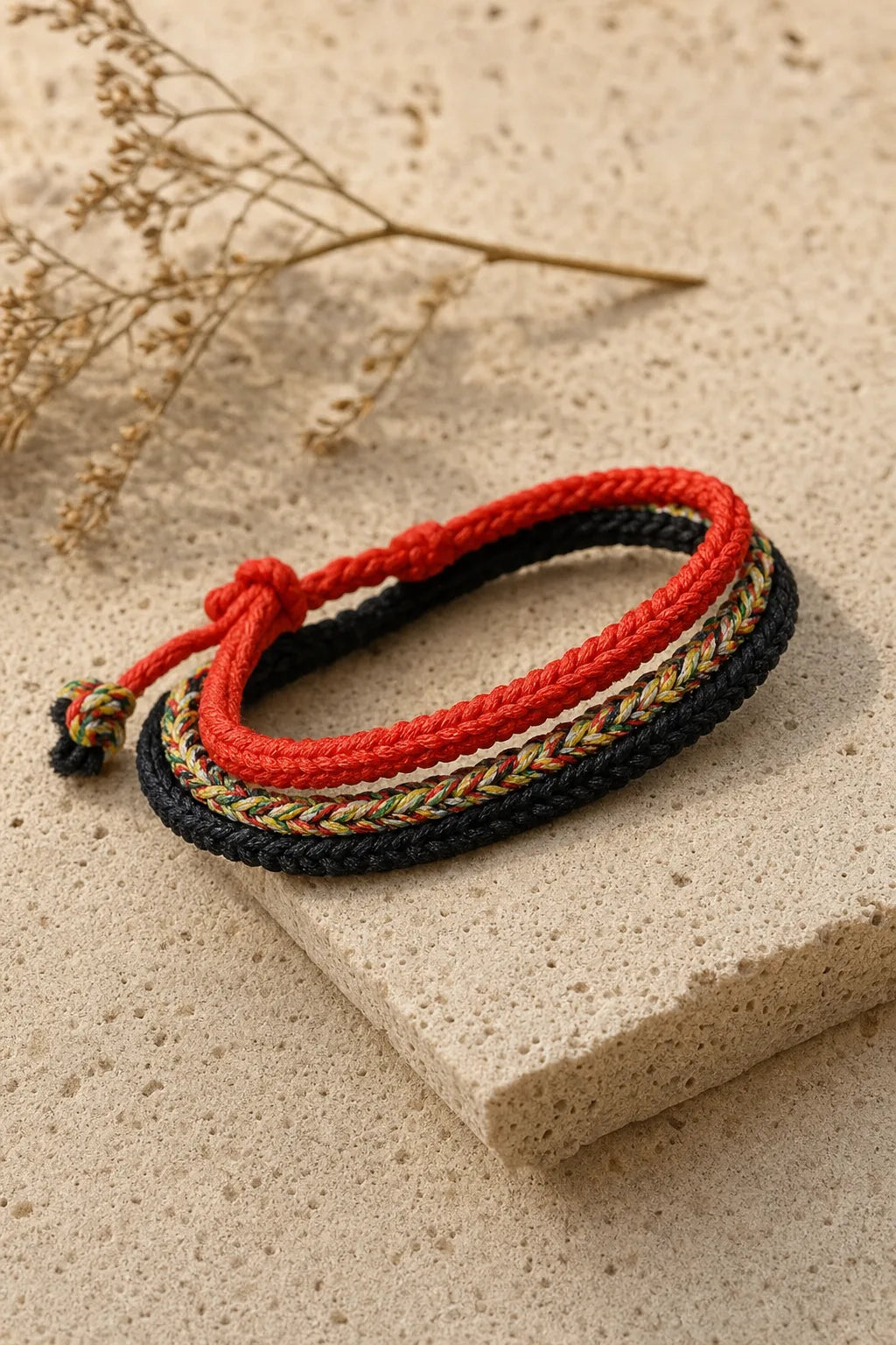 Peace Knot Bracelet, ZAIA jewelry, hero view. HERO — Editorial still life. Warm natural light, low-contrast editorial photography.