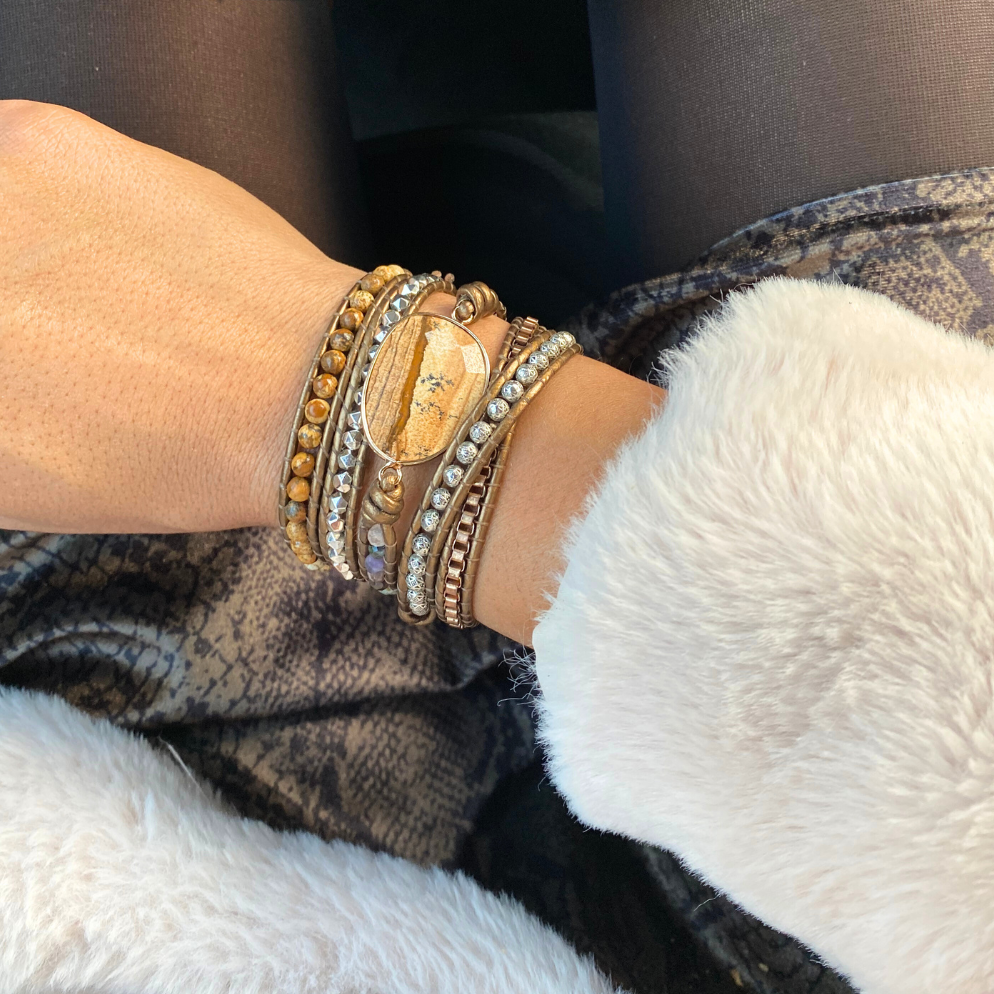 Jasper Protection - Vegan Wrap Bracelet